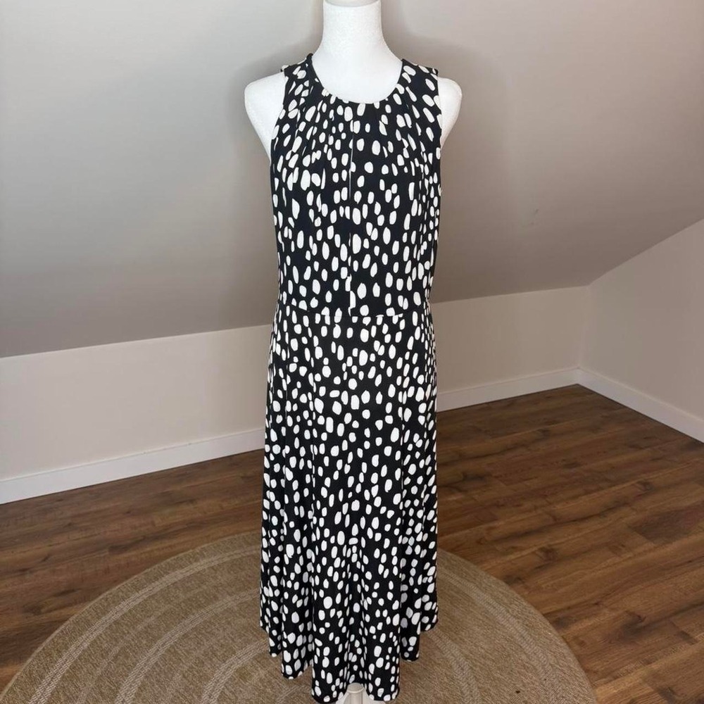 London Times Polka Dot‎ Midi Dress Old Money Chic Pretty Woman Parisian